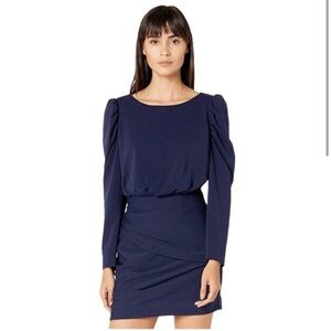 La Vie Rebecca Taylor French Terry Dress Navy Blue